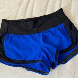 Lululemon Athletica Mind Over Miles Short 3.5 Jet Stream Blue Black